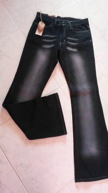 jeans donna nero a zampa vintage leader jeans varie taglie disponibili