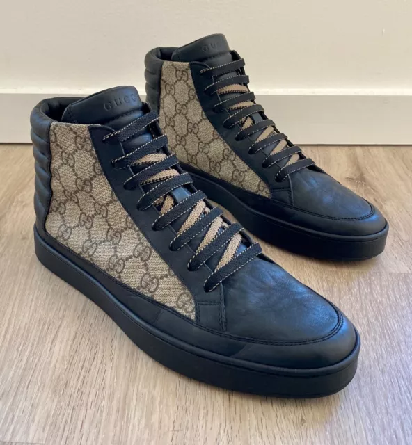 Gucci Men's GG Supreme High Top Sneakers Sz 7 Gucci = 7.5 US *Authentic*