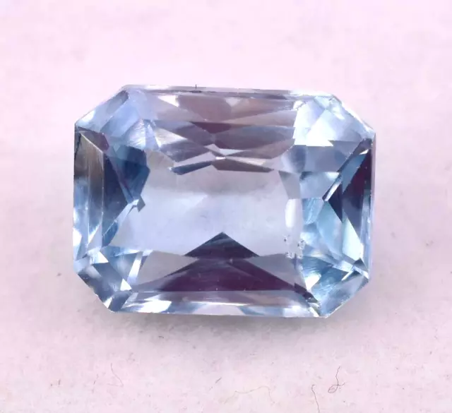 Piedra preciosa suelta certificada de talla esmeralda de aguamarina azul...