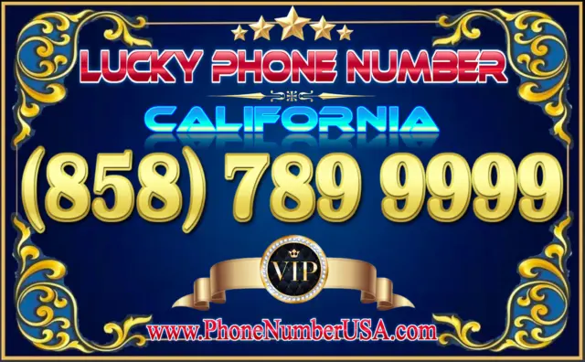 Lucky Phone Number California (858) 789-9999