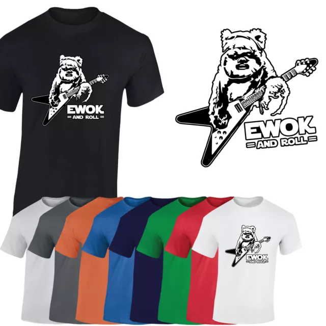 Ewok And Roll Guitar Funny Mens T-Shirt Star Rock Metal Music Unisex Gift Tshirt