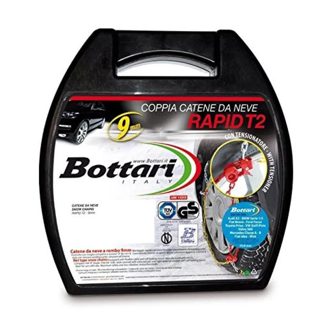 (TG. 60) Bottari 18816N Rapid T2 Catene da neve a rombo, Omologate TUV e GS Onor