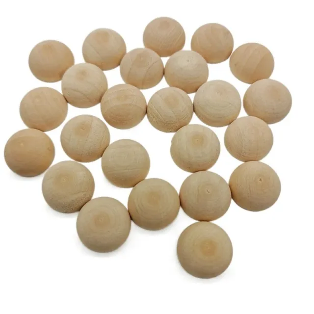 Half Wooden Beads 12/15/20mm Unfinished Split DIY Jewelry 100PC Round Wood Balls