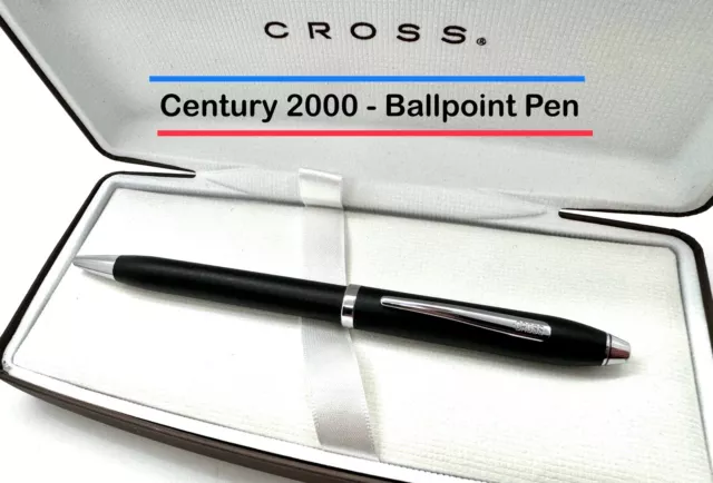 CROSS CENTURY 2000 Black Matte W/Chrome Accents Vintage Introduced In 1997 Case