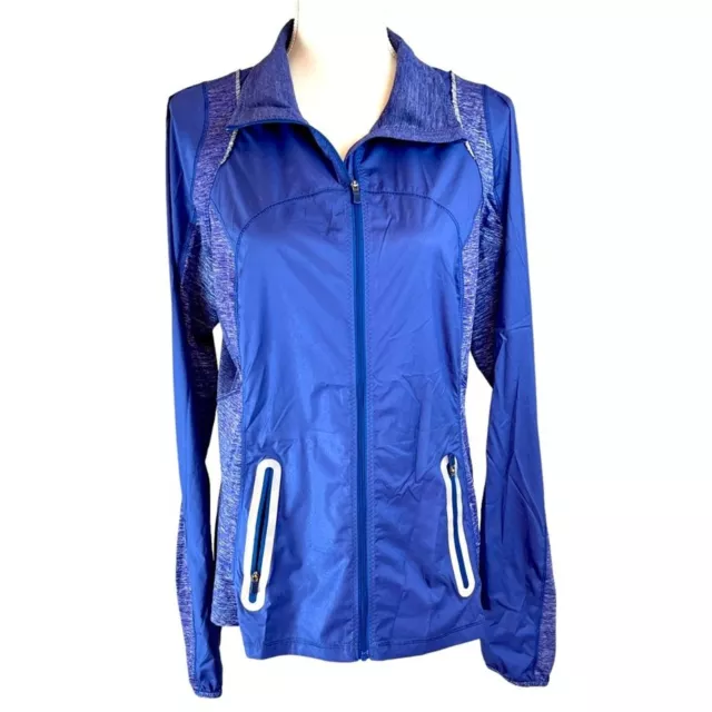 LULULEMON Royalty Blue Featherweight Hybrid Wind Jacket Sz 10 Running Walking