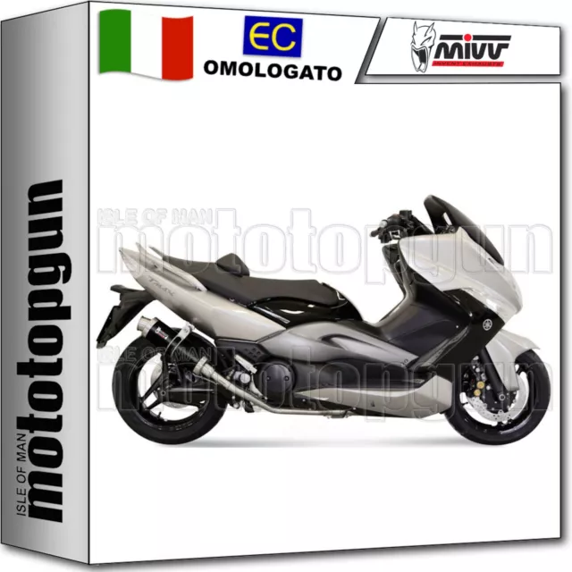 Mivv Scarico Completo Omologato Gp Inox Nero Yamaha T-Max Tmax 500 2009 09