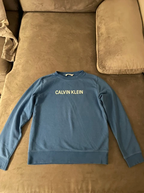 Felpa Calvin Klein Boys Junior Crew Collo Maglione Pullover Età 12 anni. In perfette condizioni!