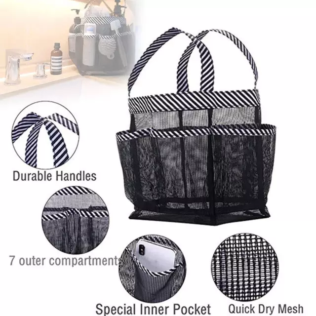 Portable Mesh Shower Caddy poignée durable pliable pour les voyages des