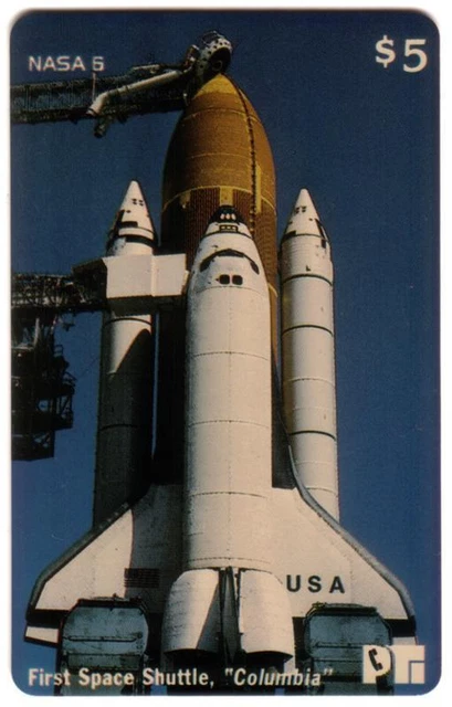 NASA 6: $5. 'Columbia' On Launch Pad - The First Space Shuttle Phone Card
