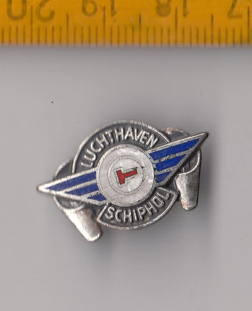 VINTAGE ENAMEL SCHIPHOL Airport Amsterdam brooch pin badge Luchthaven £4.74 PicClick UK