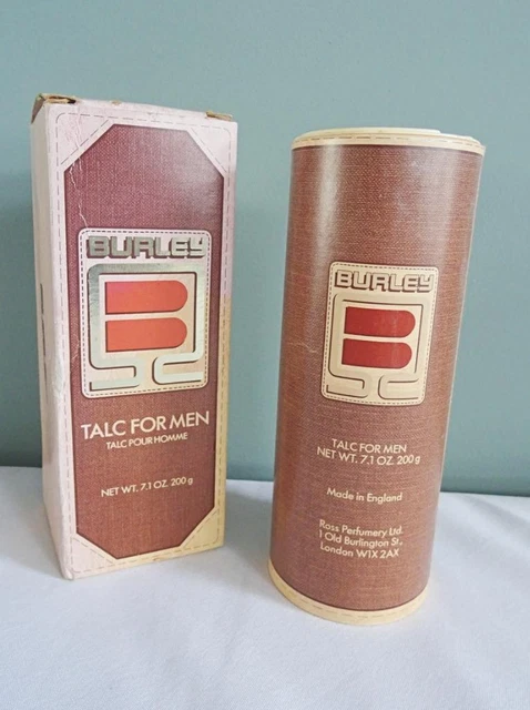 Vintage Burley 1980s Talcum Talc Powder Mens Gentlemens Ross Perfumery 200g Box