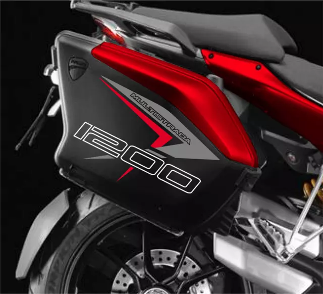 Kit Autocollant Valises Latéral Ducati Multistrada 1200 2010-2014 Rouge Style