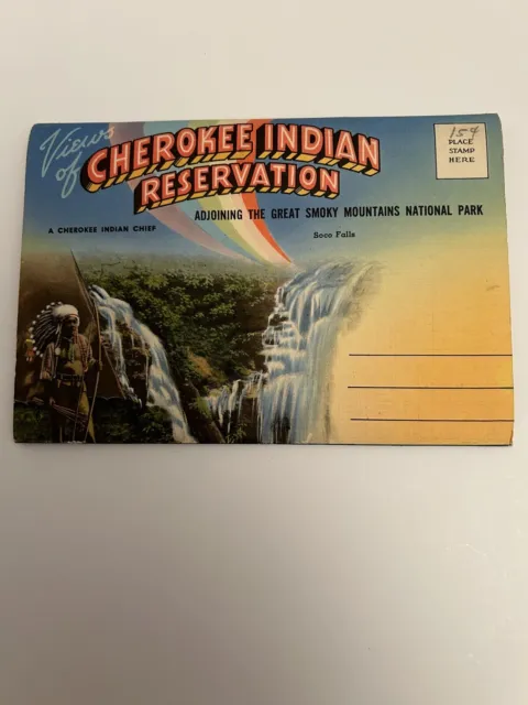 Cherokee Indian Reservation Post Card Native Americans Unposted Vintage 70’s