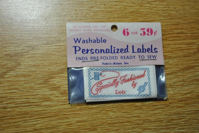 New 6 Vintage  Labels Personalized Specially Fashioned By Lois Tags
