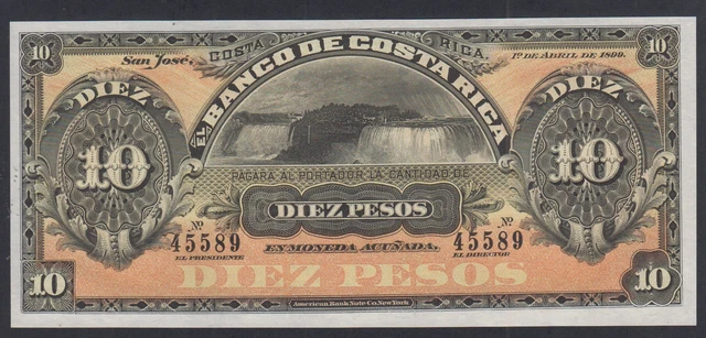 Costa Rica Billet 10 Pesos Non Emis 1-04-1899 - UNC  lartdesgents.fr (USA) Tcat7