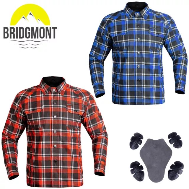 Uomo Motocicletta Flanella Lumberjack Camicia Prodotto Con kevlar Questo