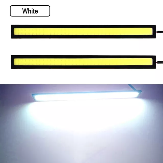 2x barres led lumineuses cob Blanche autocollantes avec cables 12V universelle