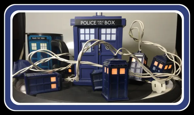 TARDIS Doctor Who Lot of 3:Funko XL Tardis Pop,String Lights,Stirring Coffee Mug