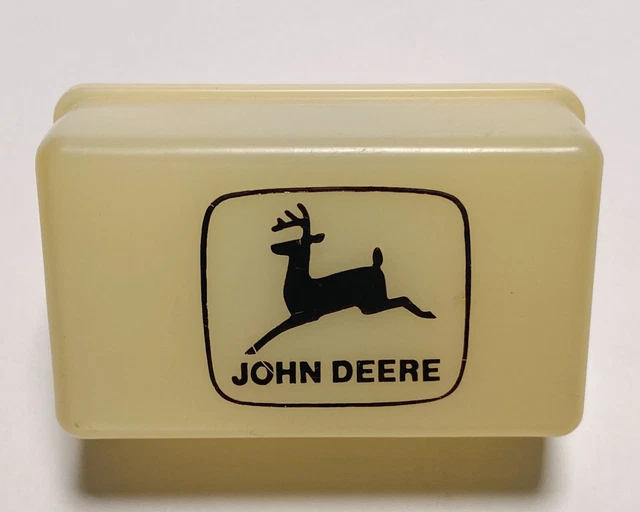 Vintage John Deere White Plastic Plug In Night Light with Black Logo