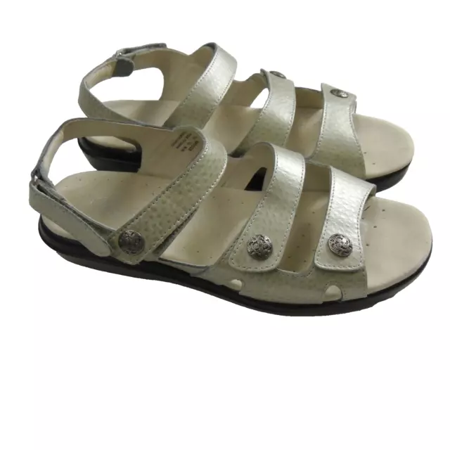 Propet Womens Bahama Leather Sandals  Sz 9.5 M (B) Silver