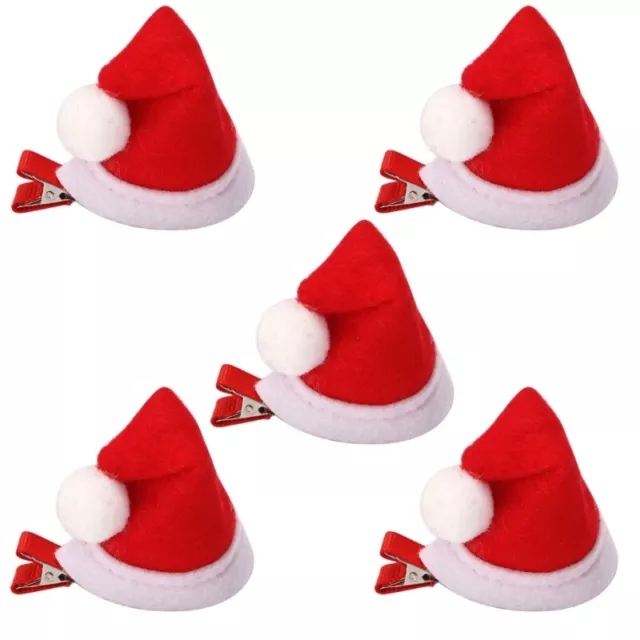 Christmas Santa Hat Headdress Festival Decorative Hair Clip Theme Party Supplies