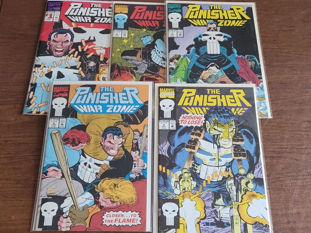 Punisher War Zone 1-5 all NM- or better! John Romita Jr covers, 1st app Thorn!