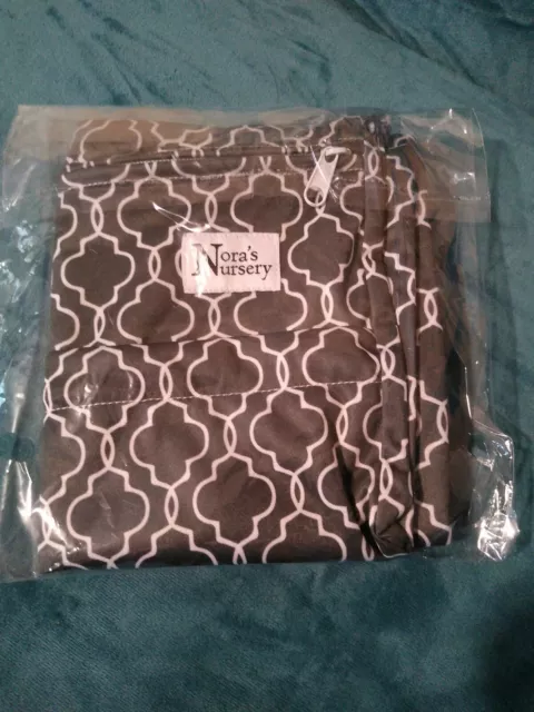 Nora's Nursery Zippered Grey Patterned Cloth Diaper Wet Bag Replacement NWT