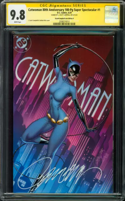 Catwoman 80th Ann 1 CGC 9.8 SS Campbell Animated Style Variant 6/20 Batman Movie