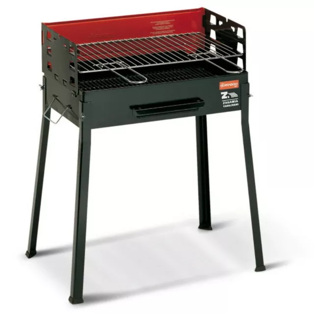 Barbecue Famiglia A Carbonella Griglia Cm 50X30 Con Cassetto Raccogli Cenere