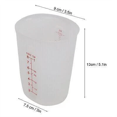 Brocca tazza di misura in silicone trasparente 250 ml per cottura versamento latte da cucina