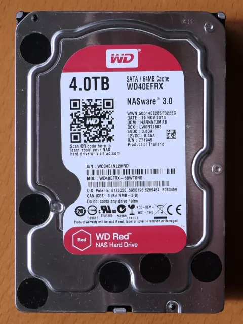 Western Digital Red Nas 4TB,Intern,5400RPM (WD40EFRX) NAS (Network Attached...