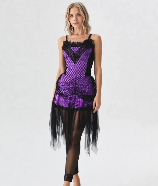 Robe Gothique Victorienne à Corsage Dentelle - Taille L/XL (36-40) - Noir - Neuf Avec étiquettes