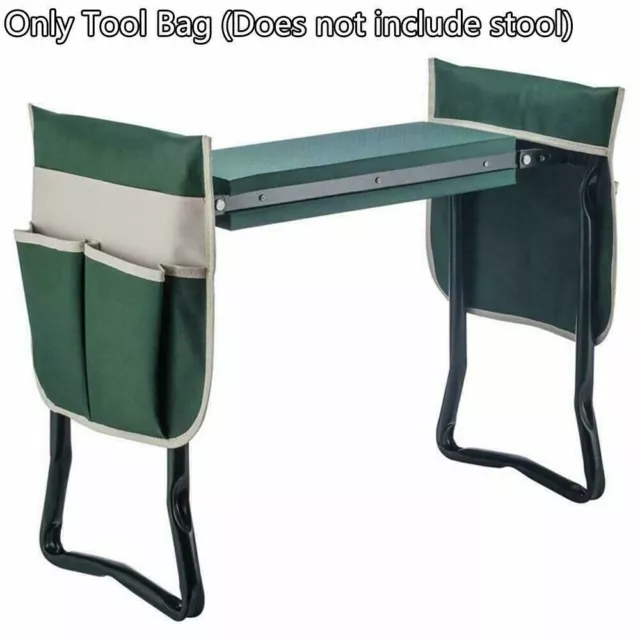 Folding Garden Kneeler Seat Bonus Tool Pouch Portable Stool Pad Chair Multi-Bags