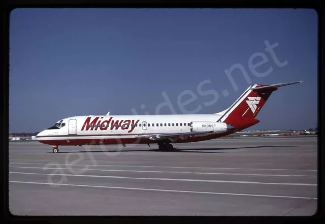 Midway Douglas DC-9-15 N1069T Apr 87 Kodachrome Slide/Dia A7