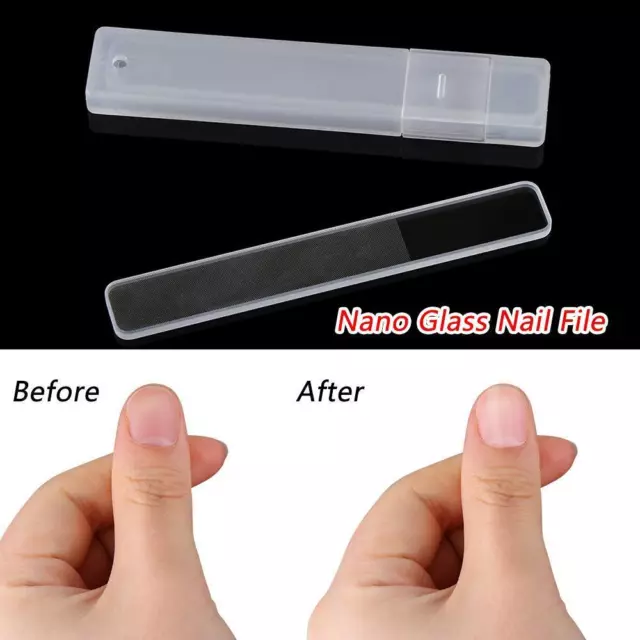 Washable Glass Nail File Nano Polished Transparent Nail Sanding Grinding Shiner
