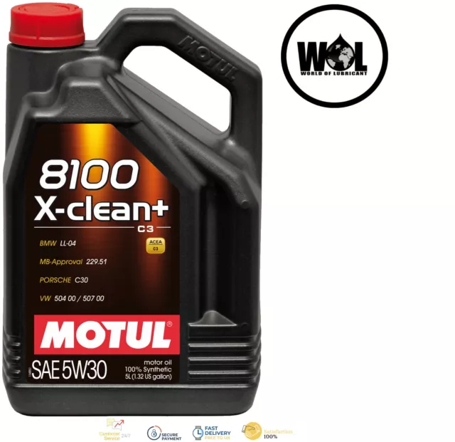 Motul 8100 X-clean 5W40 C3 Fully Synthetic Engine Motor Oil, Dexos2 LL04  229.51