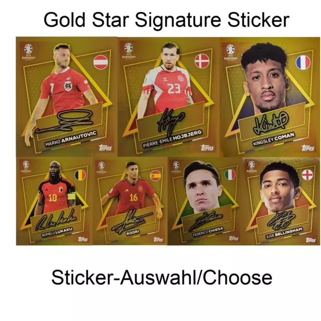 Topps UEFA EURO 2024 Germany -  Gold Signature- SP - Sticker-Auswahl/Choose