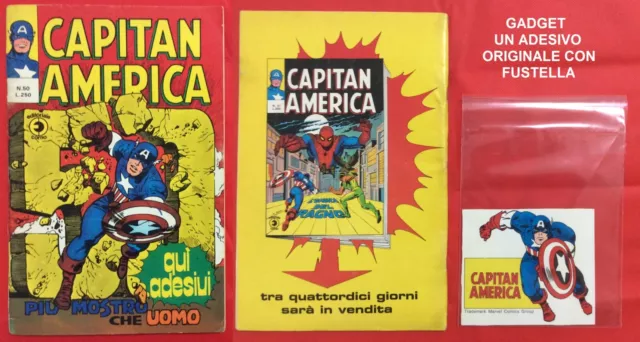 Capitan America N.50 Corno Quasi Ottimo No Resa Con Gadget Un Adesivo Originale