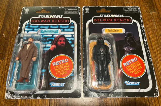 Star Wars Retro Collection Obi-Wan Kenobi & Darth Vader Lot (2) NEW 2022 in Hand