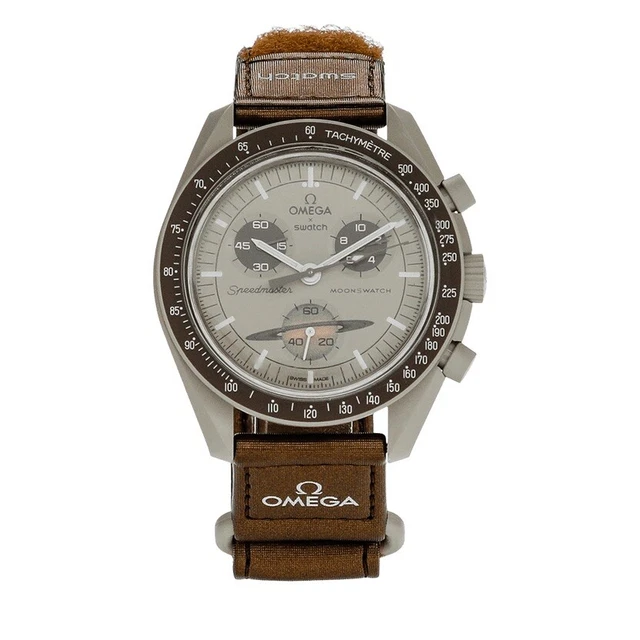 OMEGA X SWATCH Moon Watch Bioceramic Mission To Saturn Beige Brown 