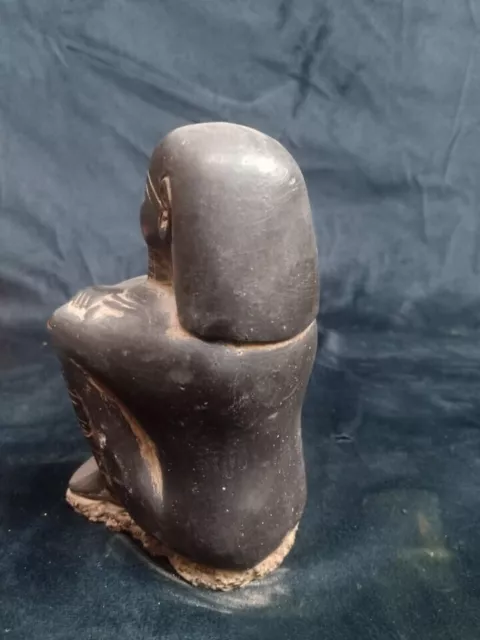 Ancient Egyptian Antiquities Rare statue of seated scribe Egyptian figure BC 2