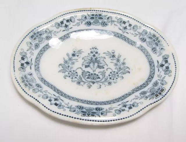 Antique Wedgwood Mandarin Blue Relish Dish Plate Prior To 1891