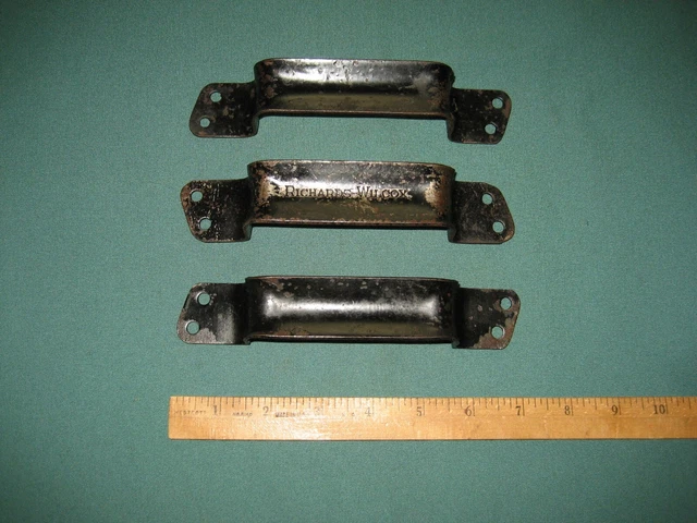 Vintage Richards Wilcox Barn Door Farm Gate Bin Trunk Handle, lot of 3