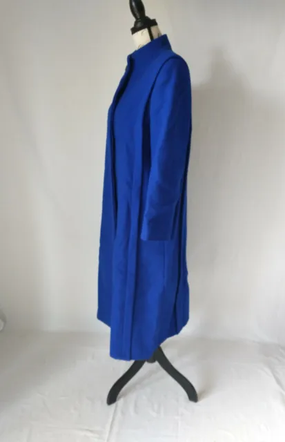 VTG INTERNATIONAL SCENE 100% Wool Fleece Overcoat Button Pocket Blue ...