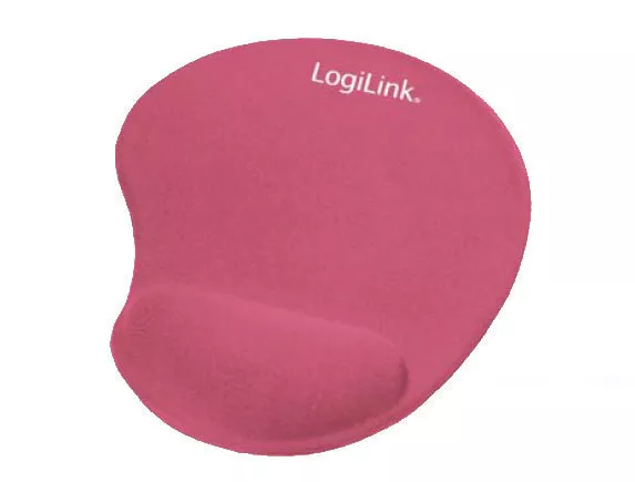 Mausepad mit Silikon Gel Handauflage, Pink, LogiLink® [ID0027P]