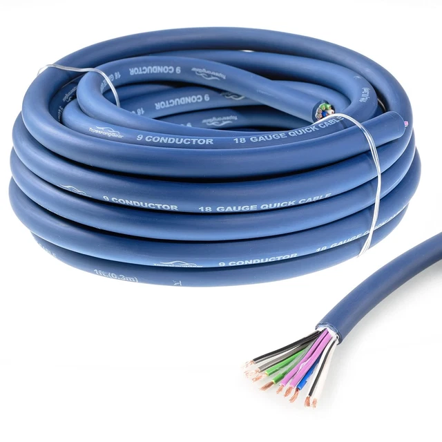 20 Feet 9-Conductor Speaker Cable 18AWG 100% OFC 4-Channel Speaker Wire and Re