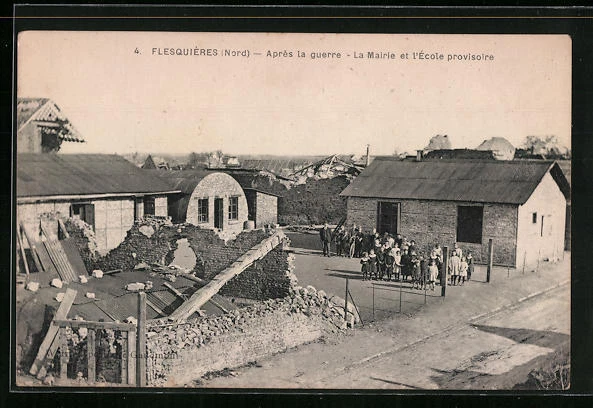 CPA Flesquières, La Mairie et l´Ecole provisoire