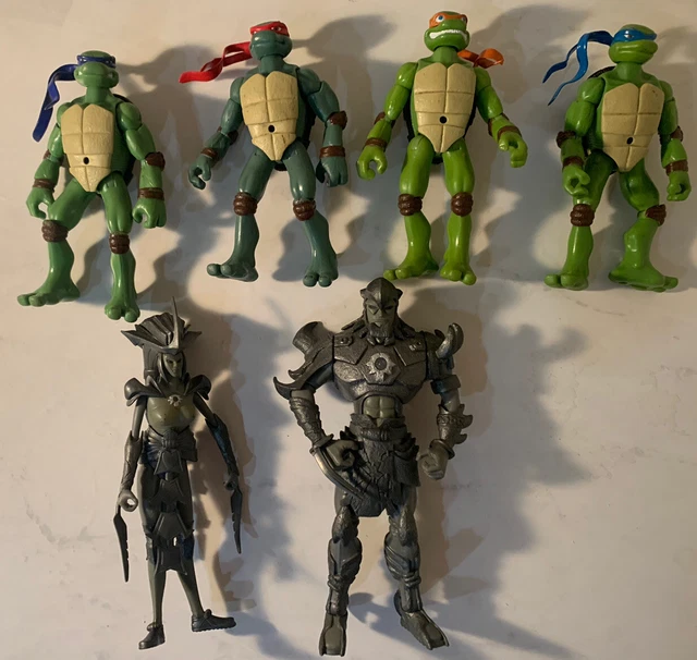 Lot of 6 Teenage Mutant Ninja Turtles 2006 Playmates Action Figure TMNT Movie