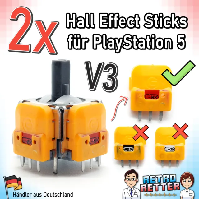 2x PS5 Hall Effect Stick Controller V3 Magnet Analog Drift Fix PlayStation 5 Neu