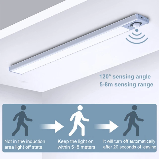 WIRELESS LED Closet Light PIR Motion Sensor Dimmable Night Lamp